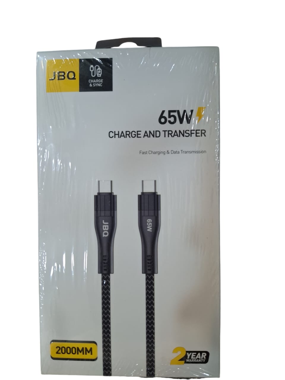 JBQ CA-1165 Type-C To Type-C 65W 2M Charging Cable JBQ CA-1165 Type-C To Type-C 65W 2M Charging Cable